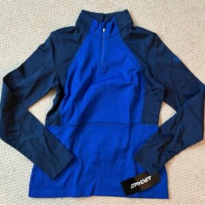 Brand NEW: Spyder Royal Blue and Dark Blue Half-Zip Top